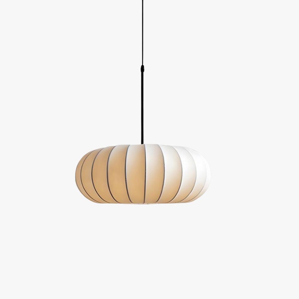 Hanging Silk Ceiling Fixture with Organic Shape for Dining Rooms & Living Spaces – Dimmable LED Compatible in 12, 16, or 20 Inch Sizes