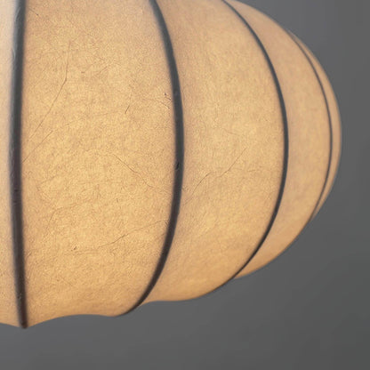 Hanging Silk Ceiling Fixture with Organic Shape for Dining Rooms & Living Spaces – Dimmable LED Compatible in 12, 16, or 20 Inch Sizes