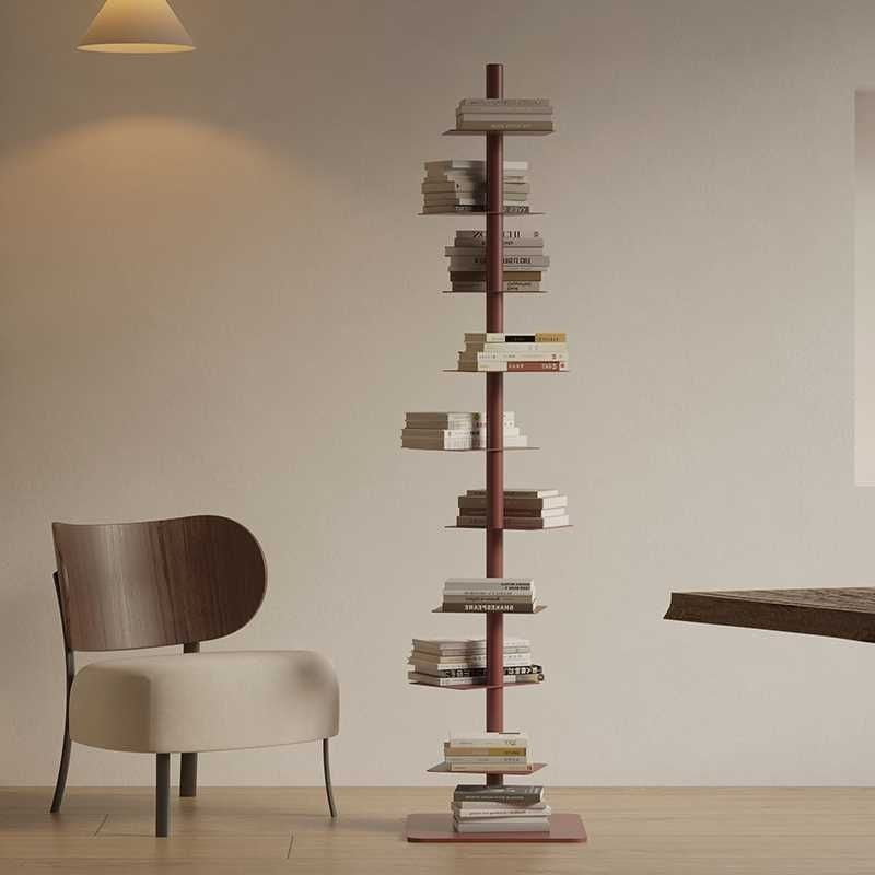 Mid-Century Bookshelf | 9-Tier Carbon Steel Display Rack for Stylish Storage