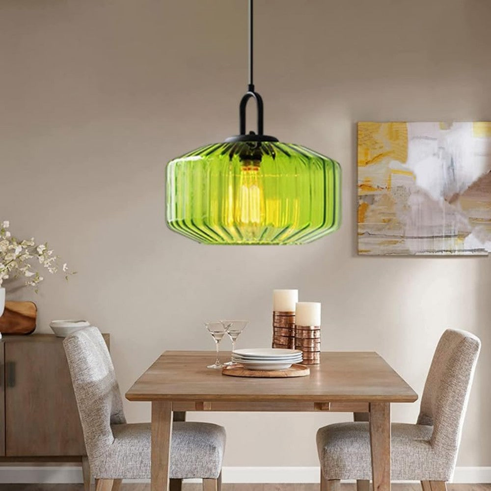 Handblown Glass Pendant Light Fixture 11 Inch Diameter for Kitchen Dining Room Hallway Living Room Bedroom LED Ceiling Light