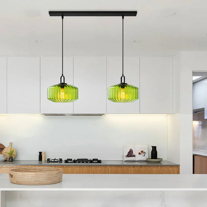 Handblown Glass Pendant Light Fixture 11 Inch Diameter for Kitchen Dining Room Hallway Living Room Bedroom LED Ceiling Light