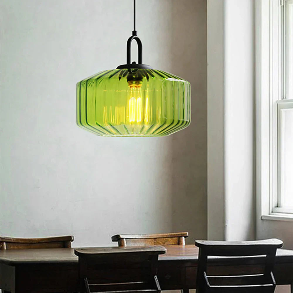 Handblown Glass Pendant Light Fixture 11 Inch Diameter for Kitchen Dining Room Hallway Living Room Bedroom LED Ceiling Light