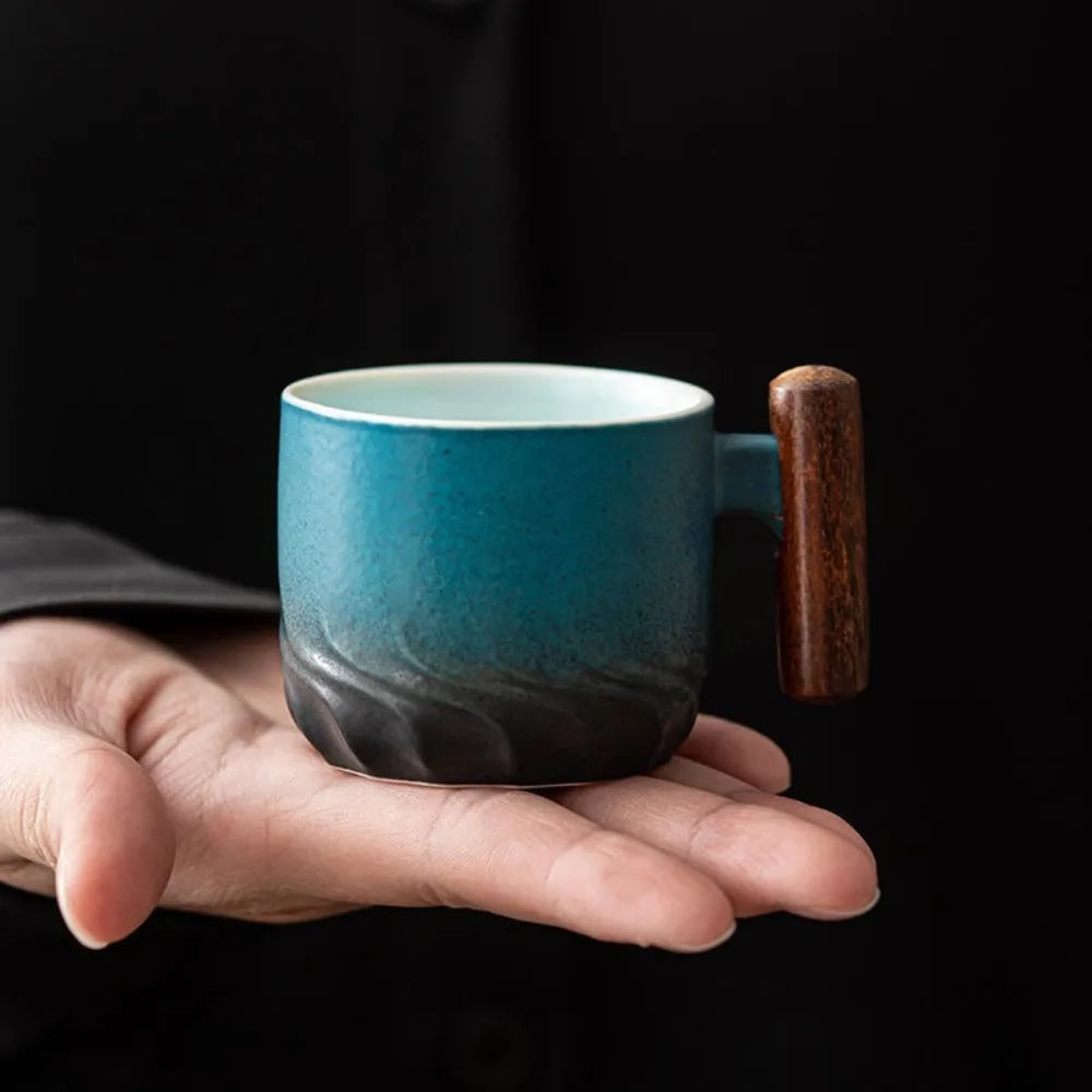 Milano Ceramic Mug with Retro Gradient Glaze, Durable Painted Coffee Cup, 2x3 Inch