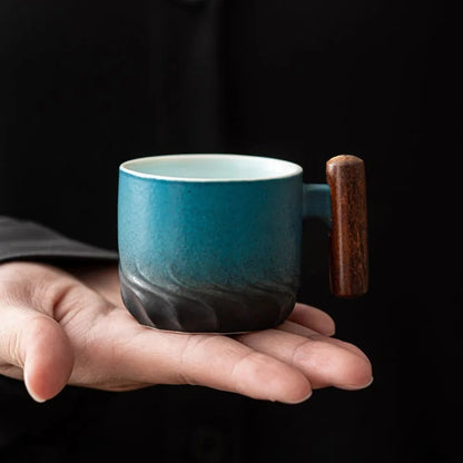 Milano Ceramic Mug with Retro Gradient Glaze, Durable Painted Coffee Cup, 2x3 Inch
