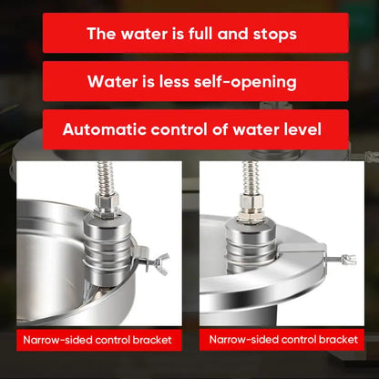 Compact Stainless Steel Float Valve for Automatic Water Level Control in Tanks, Barrels & Ponds