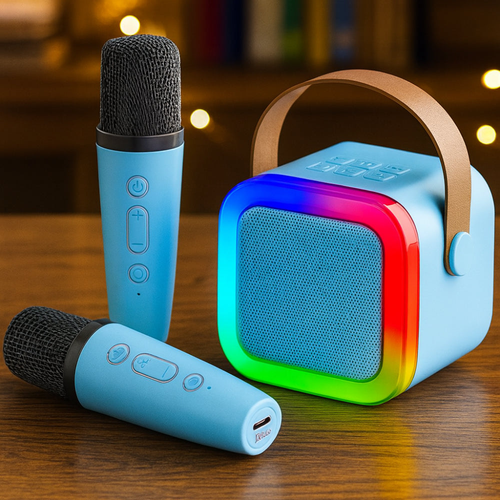 Mini Karaoke Machine | Bluetooth Speaker with Wireless Microphones | Fun Portable Entertainment for Kids