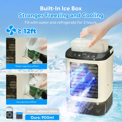 Mini Air Conditioner | 4-in-1 Portable AC with Fast Cooling & Adjustable Airflow | Ideal for Home, Office, and Travel