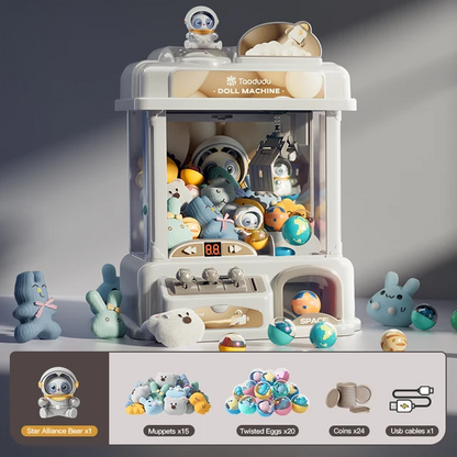 Mini Claw Machine | Coin Operated Arcade Game with Plush Prizes | Fun Gift for Kids