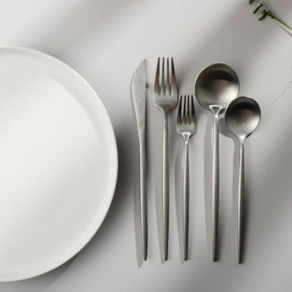 Titanium-Coated Stainless Steel Flatware Set – 18/10 Premium Dinnerware Service for Everyday Dining & Special Occasions