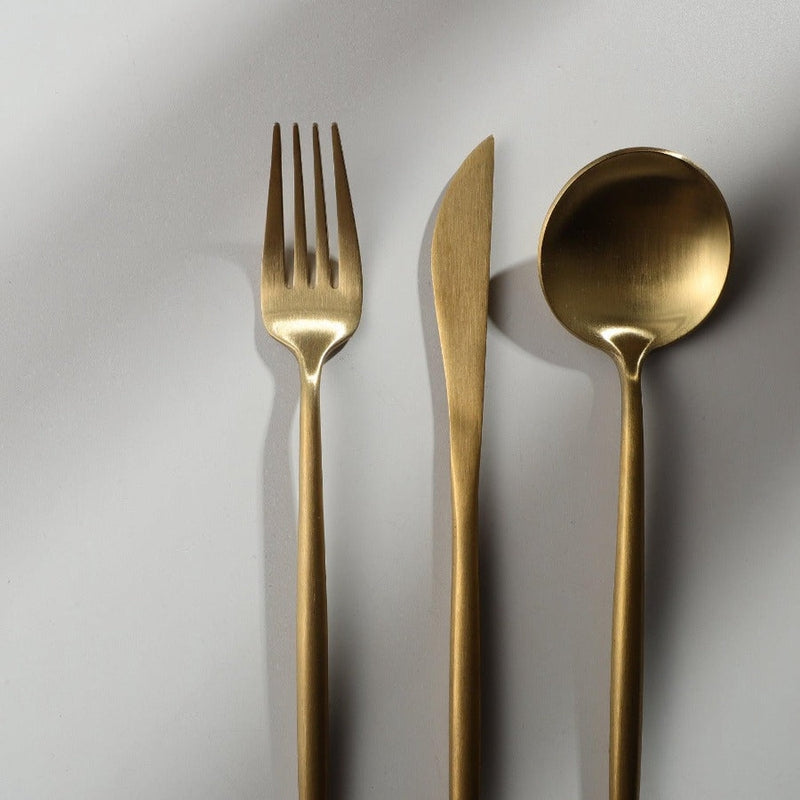 Stainless Steel Flatware Set – Matte Finish 5-Piece Place Settings for Everyday & Formal Dining