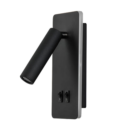 Minimalist Cylindrical Wall Lamp with Dual Switch and 330° Rotatable LED Light – Iron Design