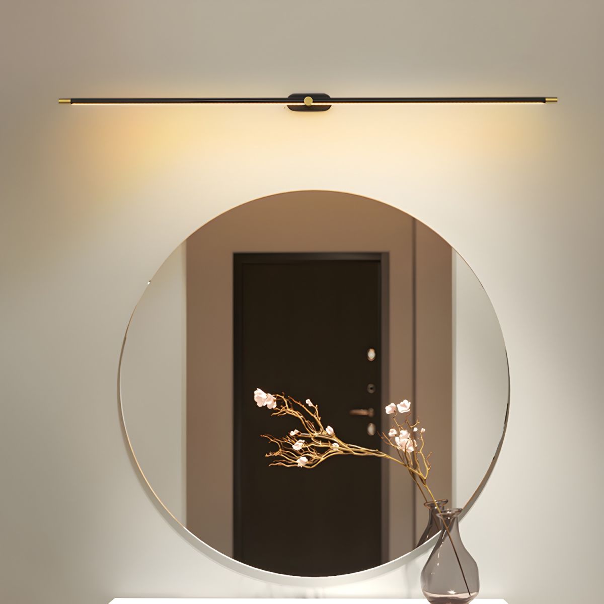 Rechargeable LED Wall Sconce Light with Touch Dimmer Switch for Bedroom Bathroom Mirror Vanity Hallway No Wiring Cordless Modern Linear