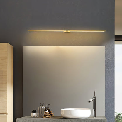 Linear LED Bathroom Vanity Light Fixture 27-50 Inch Metal Wall Sconce for Mirror Black Gold Brushed Nickel Warm Lighting Powder Room Dressin