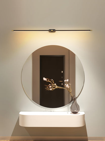 LED Bathroom Mirror Light 27 in Rechargeable Dimmable Wall Sconce Black Gold Wireless Touch Control Vanity Fixture for Powder Room