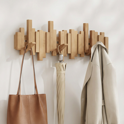 Minimalist Piano Coat Rack Wall Mounted - Durable Hooks for Stylish Coat Storage