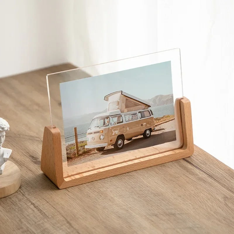 Minimalist Wooden Photo Frames with Floating Design – Beechwood and Acrylic Display