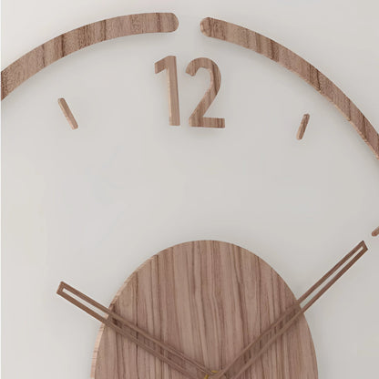 Wall Clocks for Living Room, Silent Wooden Wall Clock with Quartz Movement, Minimalist Large Wall Clock for Bedroom