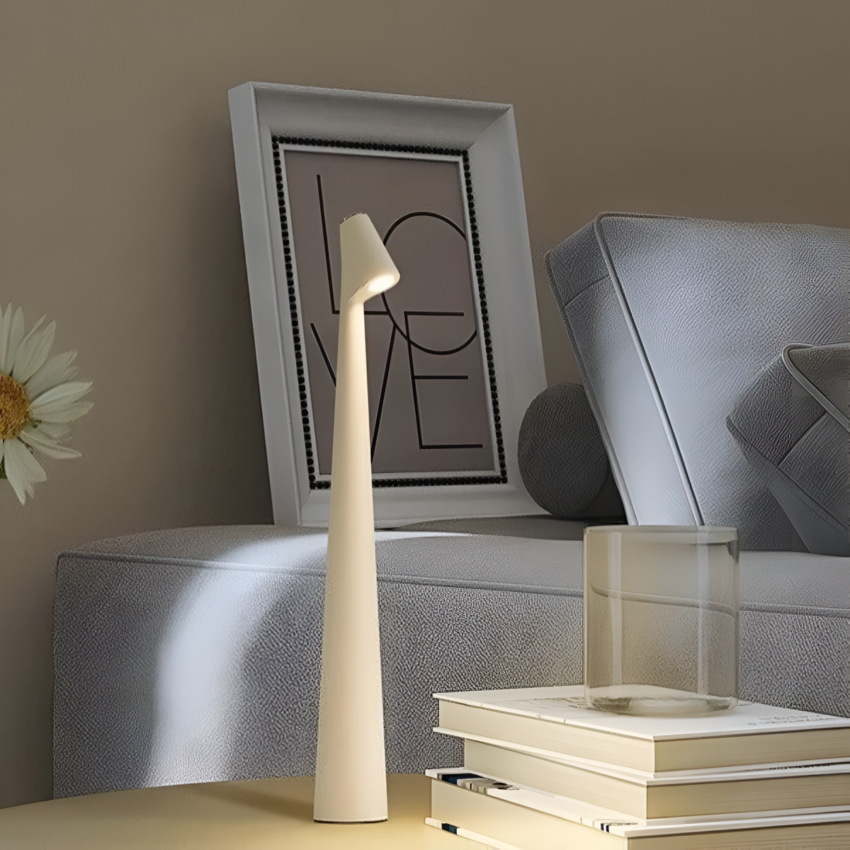Mira Table Lamp - Cordless Dimmable LED, Nordic Design