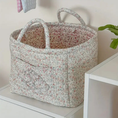 Misty Storage Basket - Quilted Microfiber, Floral Design