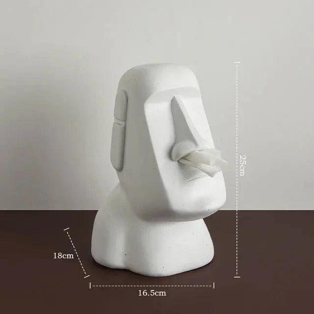 Moai Design Tissue Box – Stylish Resin Tissue Holder for Home Decor