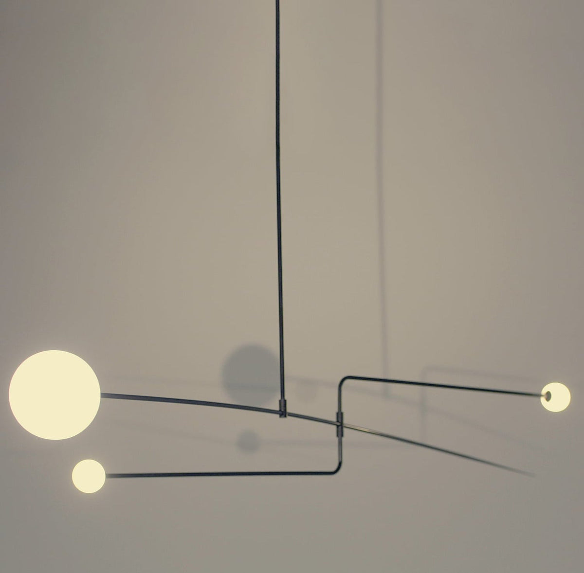 Sculptural Ceiling Light with Opaline Glass Diffusers Black & Brass Finish Multi-Arm Design for Dining Room Entryway Modern Overhead Fixture