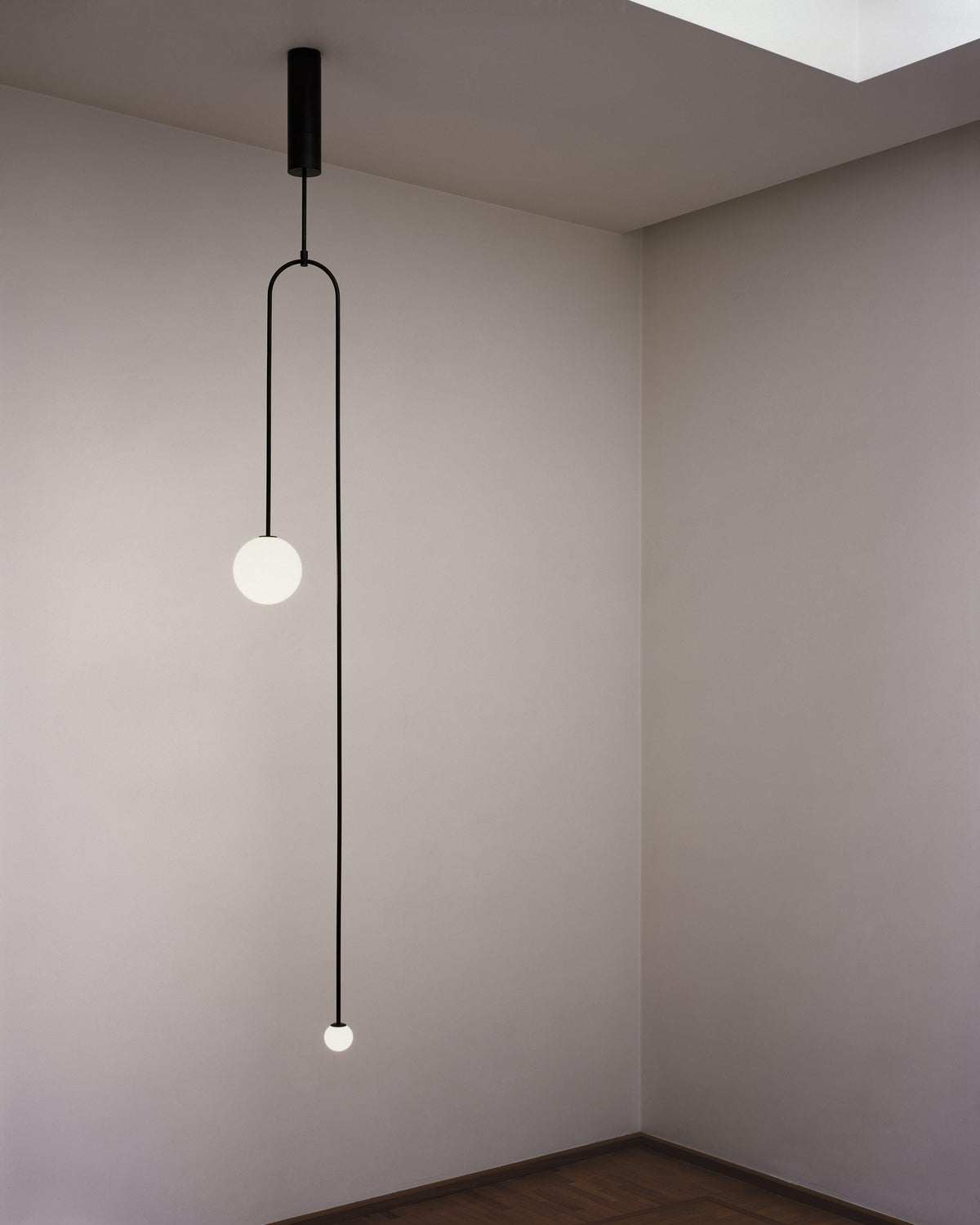 Sculptural Ceiling Light with Opaline Glass Diffusers Black & Brass Finish Multi-Arm Design for Dining Room Entryway Modern Overhead Fixture