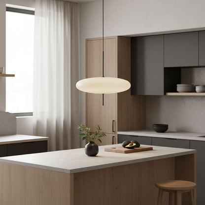 Ceiling Pendant Light White Polymer Shade Adjustable Drop Height Modern Dining Room Kitchen Living Room Hanging Fixture E26 E27 Socket 12 in