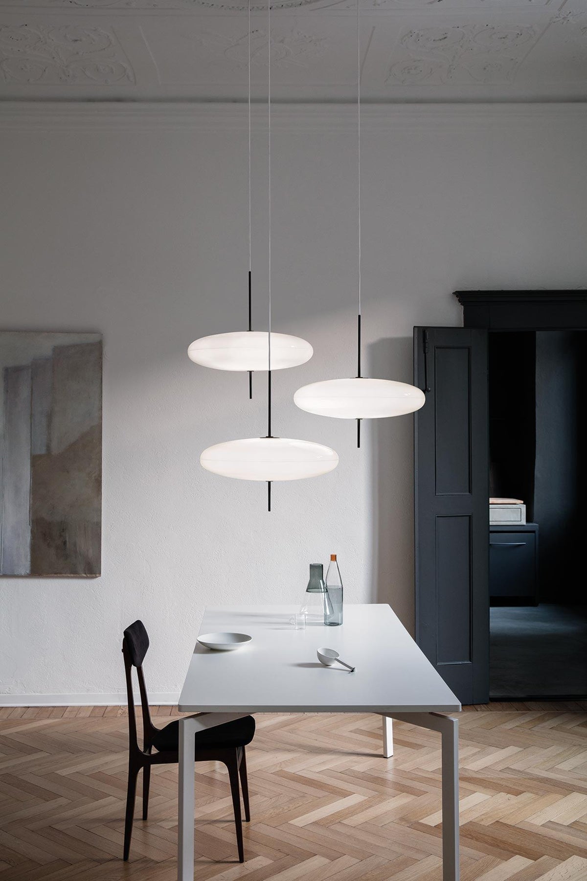 Ceiling Pendant Light White Polymer Shade Adjustable Drop Height Modern Dining Room Kitchen Living Room Hanging Fixture E26 E27 Socket 12 in