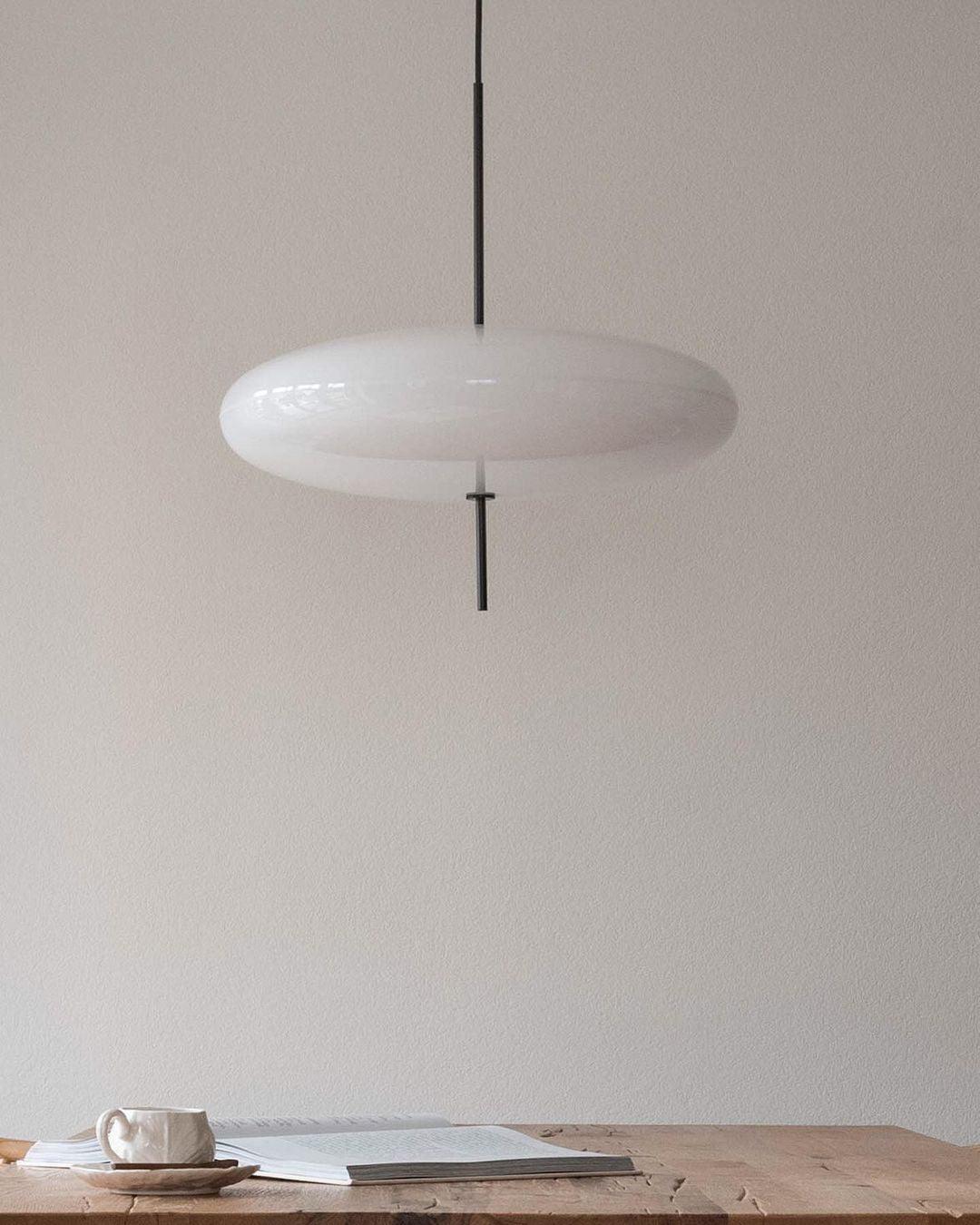 Ceiling Pendant Light White Polymer Shade Adjustable Drop Height Modern Dining Room Kitchen Living Room Hanging Fixture E26 E27 Socket 12 in