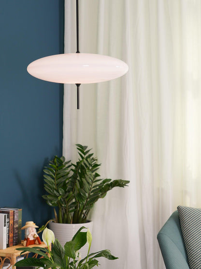 Ceiling Pendant Light White Polymer Shade Adjustable Drop Height Modern Dining Room Kitchen Living Room Hanging Fixture E26 E27 Socket 12 in