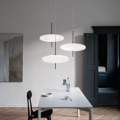 Ceiling Pendant Light White Polymer Shade Adjustable Drop Height Modern Dining Room Kitchen Living Room Hanging Fixture E26 E27 Socket 12 in