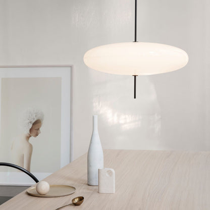 Ceiling Pendant Light White Polymer Shade Adjustable Drop Height Modern Dining Room Kitchen Living Room Hanging Fixture E26 E27 Socket 12 in