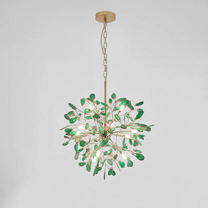 Agate Branch Chandelier 23-Inch Gold Finish Multi-Arm Adjustable G4 Fixture for Dining Room Living Room Statement Lighting Multicolor Natura