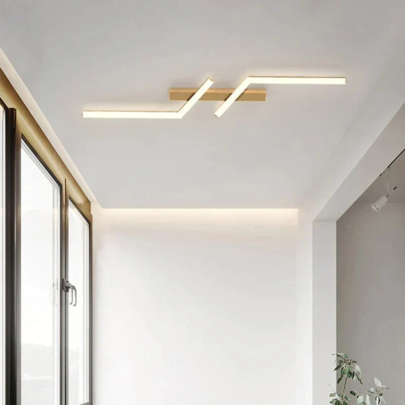 Dimmable LED Ceiling Light Flush Mount with Remote Control – Modern Aluminum Linear Panel
