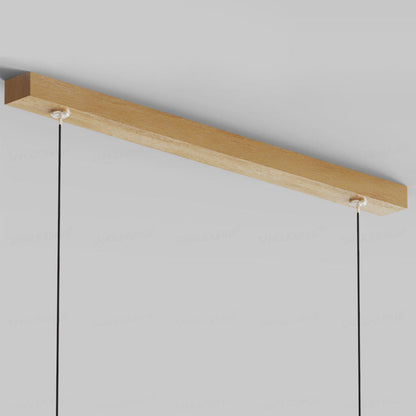 Linear Wood Ceiling Light for Island & Desk | Adjustable LED Bar Fixture in Natural or Walnut Finish | Minimalist Overhead Task Lighting for