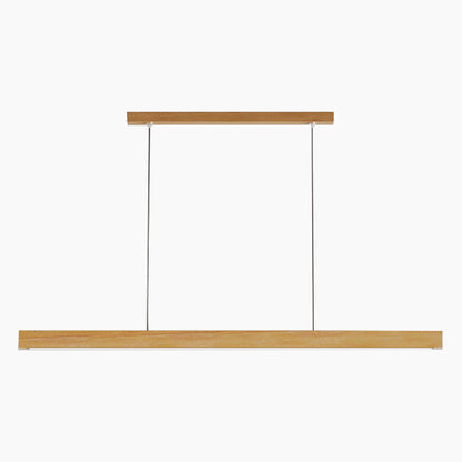 Linear Wood Ceiling Light for Island & Desk | Adjustable LED Bar Fixture in Natural or Walnut Finish | Minimalist Overhead Task Lighting for