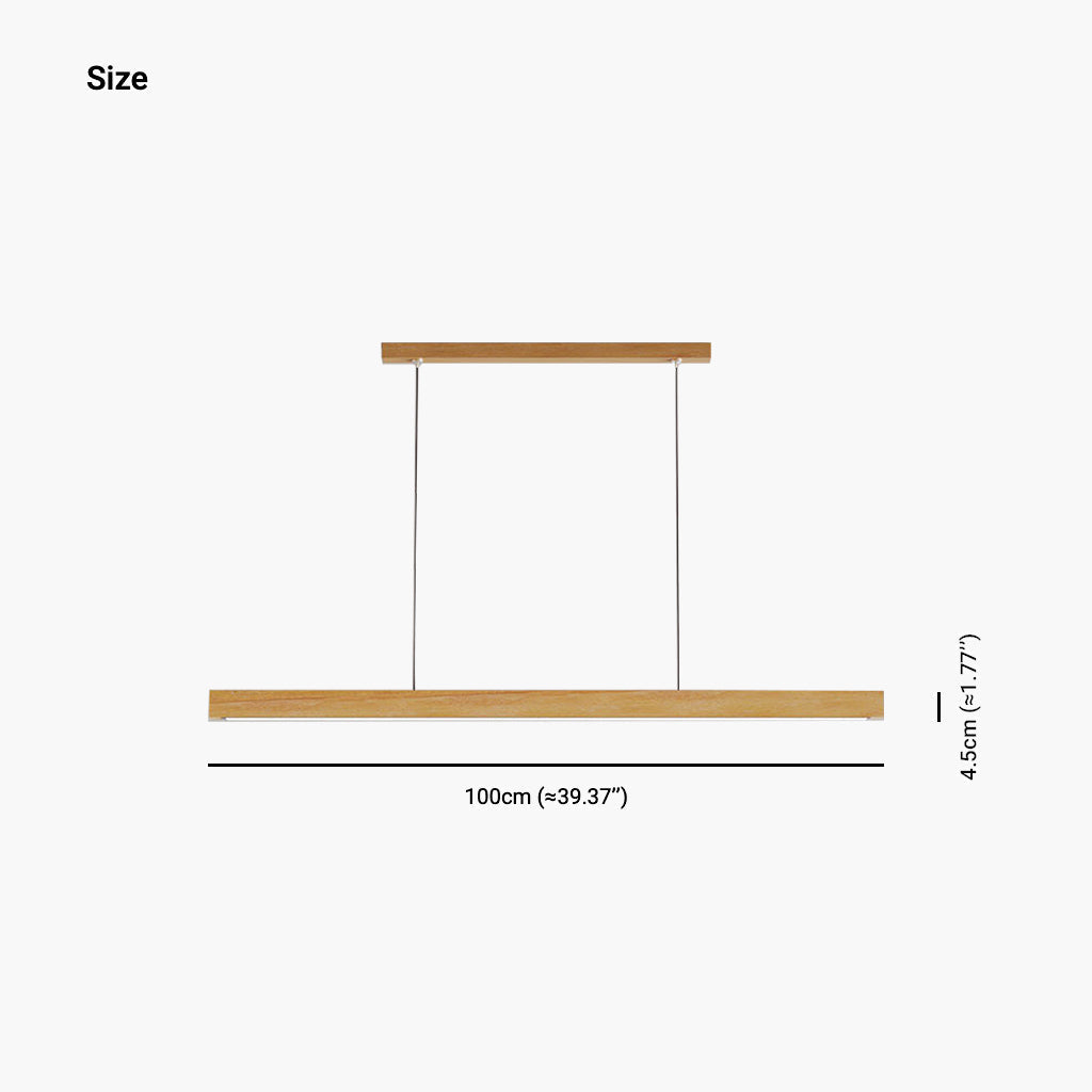 Linear Wood Ceiling Light for Island & Desk | Adjustable LED Bar Fixture in Natural or Walnut Finish | Minimalist Overhead Task Lighting for