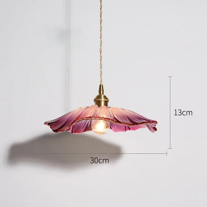 Flower Glass Pendant Light Fixture Ceiling Hanging Lamp Dining Room Bedroom Modern Floral Shade Home Decor Lighting for Kitchen Living