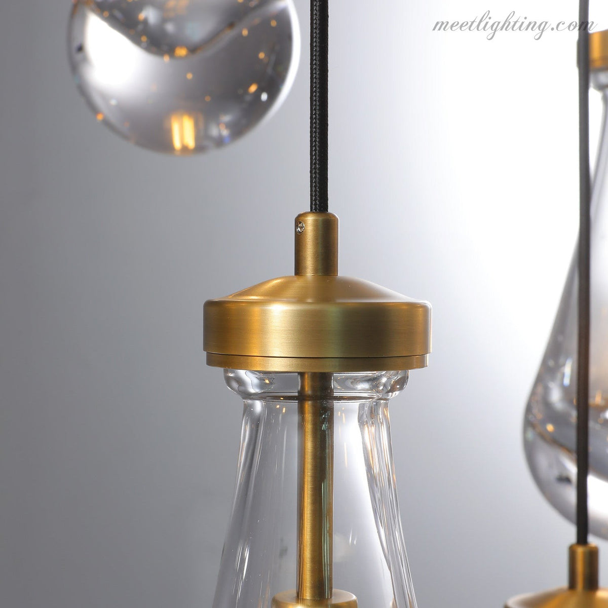 Linear Glass Teardrop Fixture Brass Nickel Black Finish LED Dining Room Bedroom Living Room Restaurant Hotel Ceiling Statement Light
