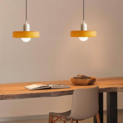 Art Glass Dome Pendant Light Fixture with Adjustable Cord for Kitchen Island Dining Room Bedroom | Modern Round Ceiling Hanging Lamp