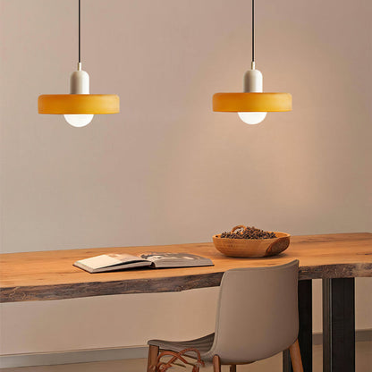 Handcrafted Art Glass Dome Pendant Light, Adjustable Modern Hanging Fixture for Dining Room Kitchen Island Living Room