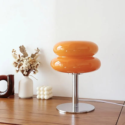 Frosted Glass Accent Lamp 10 Inch Sphere Bedside Light with Metal Base for Nightstand Reading Office Desktop Illumination