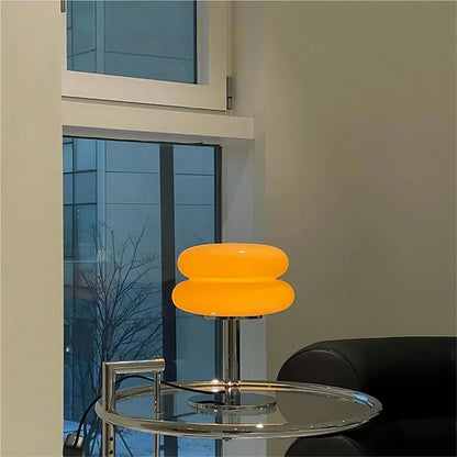 Frosted Glass Accent Lamp 10 Inch Sphere Bedside Light with Metal Base for Nightstand Reading Office Desktop Illumination