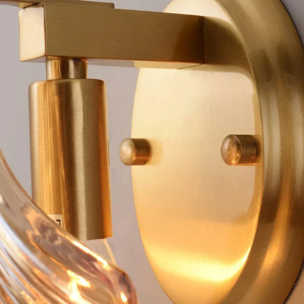 Shell Glass Sconce Gold 7.9 in Bedroom Hallway Bathroom LED Wall Light Fixture Coastal Decor Ambient Lighting Modern Luxury Metal Mount E14