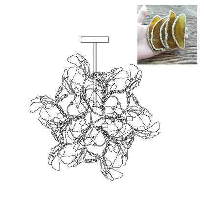 Agate Branch Chandelier 23-Inch Gold Finish Multi-Arm Adjustable G4 Fixture for Dining Room Living Room Statement Lighting Multicolor Natura