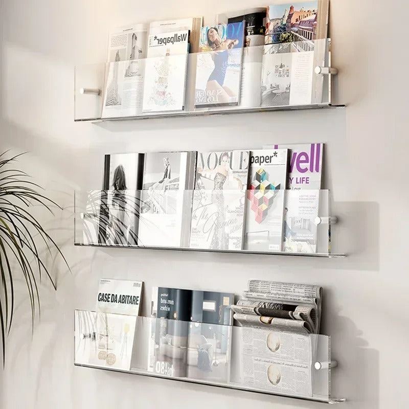 Modern Floating Wall Shelves – Sleek PVC Design for Home and Office Organization