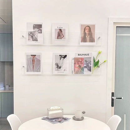 Modern Floating Wall Shelves – Sleek PVC Design for Home and Office Organization