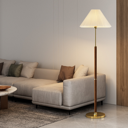 Modern Japandi Style Floor Lamp with Handmade Rice Paper Shade – Elegant Standing Lamp for Living Room and Cozy Spaces