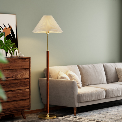 Modern Japandi Style Floor Lamp with Handmade Rice Paper Shade – Elegant Standing Lamp for Living Room and Cozy Spaces