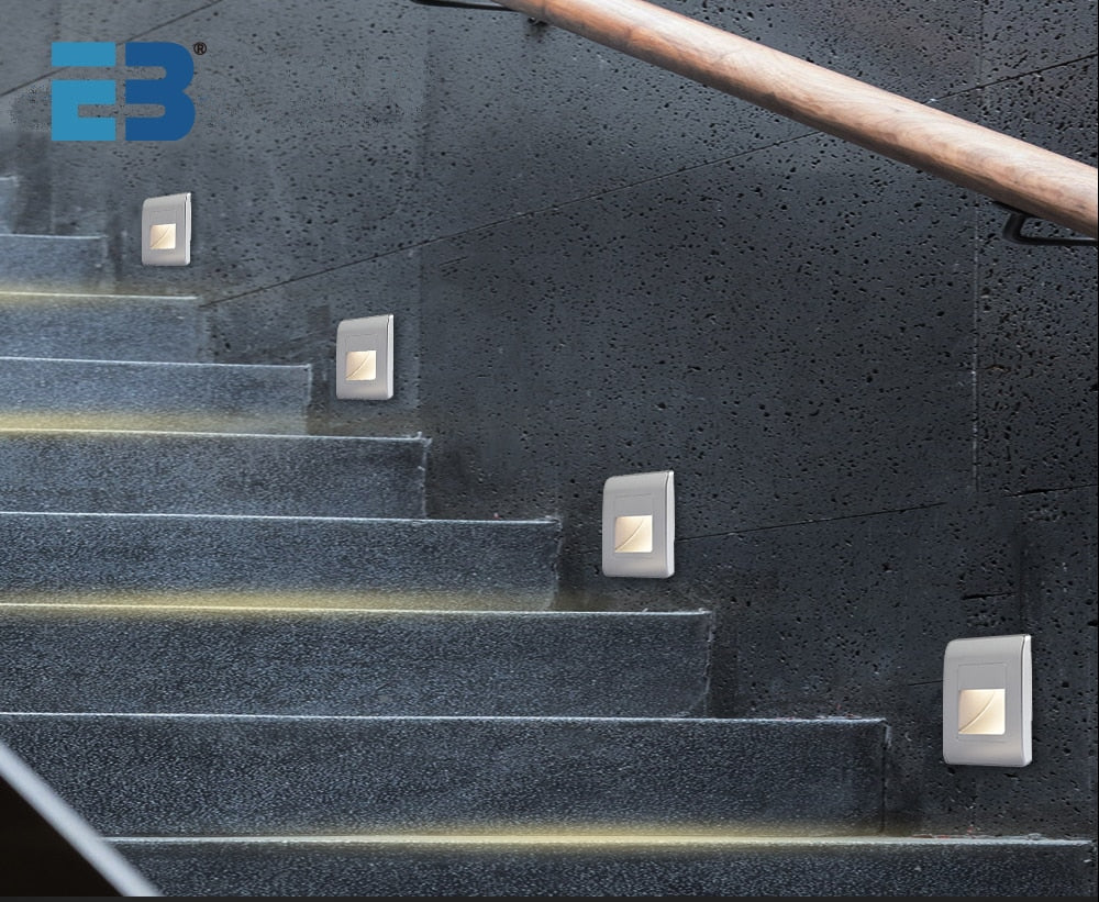Modern LED Step Lights | Motion-Sensing Recessed Lighting with Four Color Options | Safe Illumination for Indoor and Outdoor Use